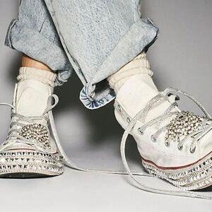 Nan Ku Couture x Free People Cruise Studded Hi-Top Sneakers EU 40 / US 9.5 White